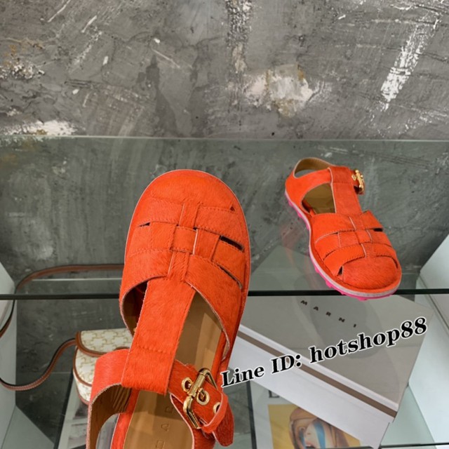 Marni 22春夏新款女士涼鞋 羅馬風編織涼鞋 dx3157